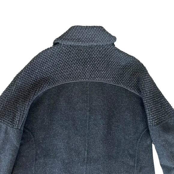 Vince. Women’s Sherpa Boucle Double Breasted Dark Carbon Charcoal Wool Coat Sz S - Picture 7 of 11